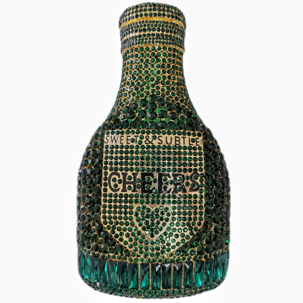 Champagne Bottle Rhinestone Evening Clutch Women's Bag