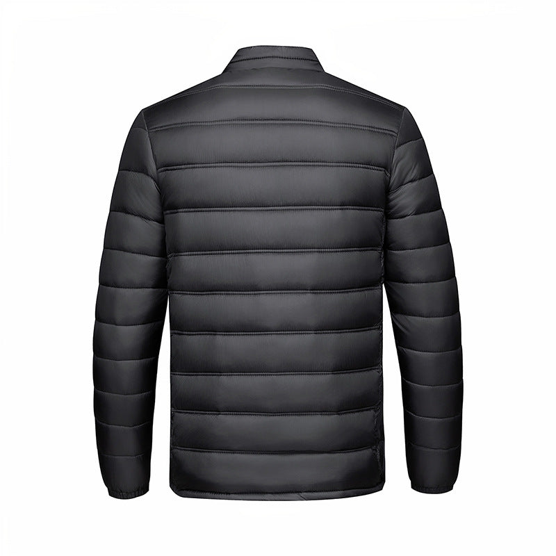Mens Warm StandUp Collar Zippered CottonPadded Jacket