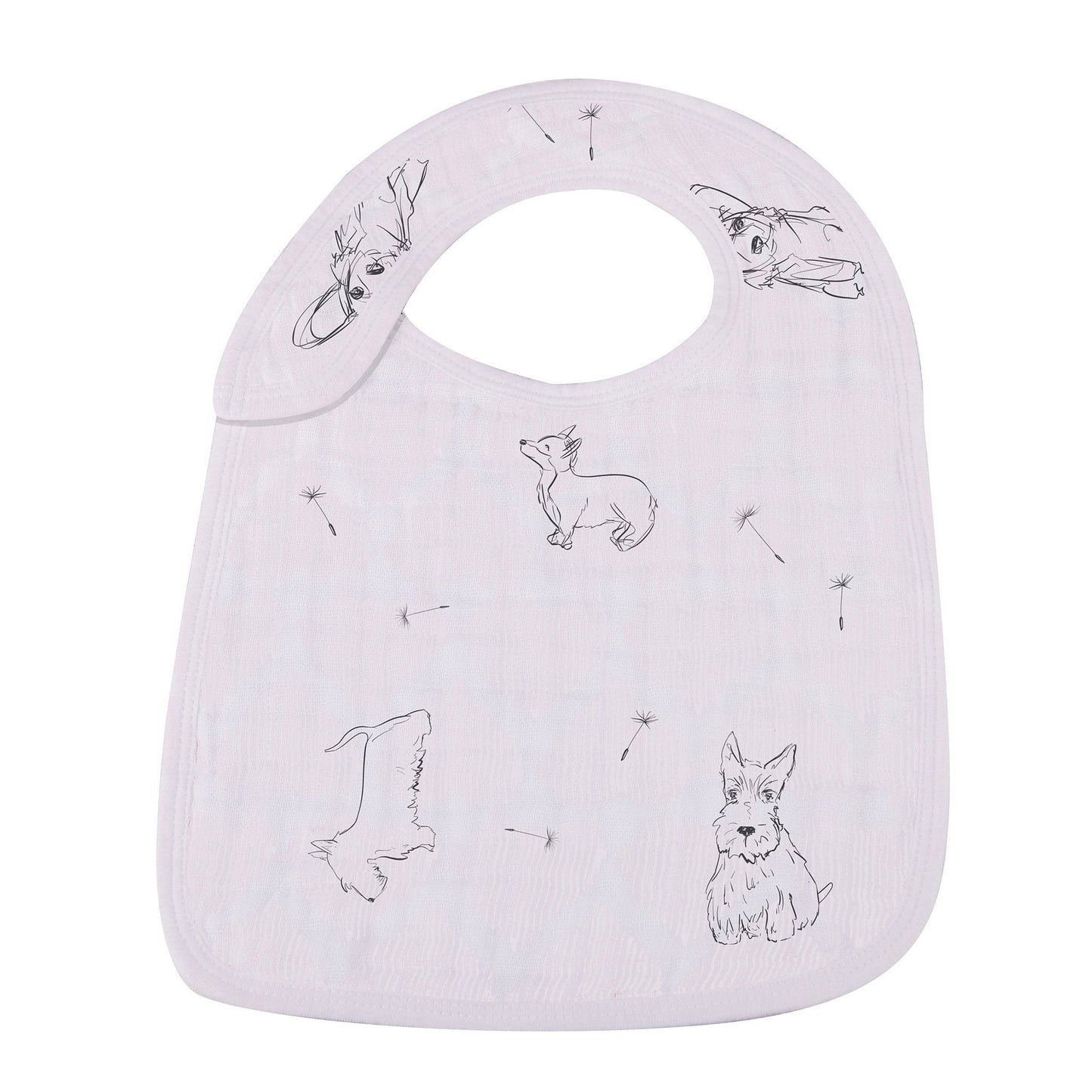 Lot de 3 bavoirs bandana en mousseline de bambou pour bébé à imprimé Pissenlit
