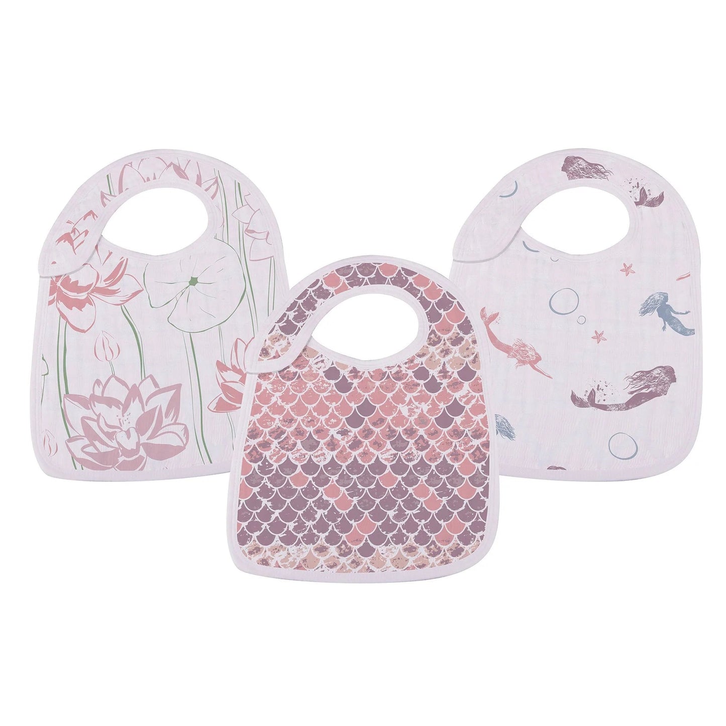 Bavoirs à pression en mousseline de bambou Sous la mer, lot de 3, doux et absorbants