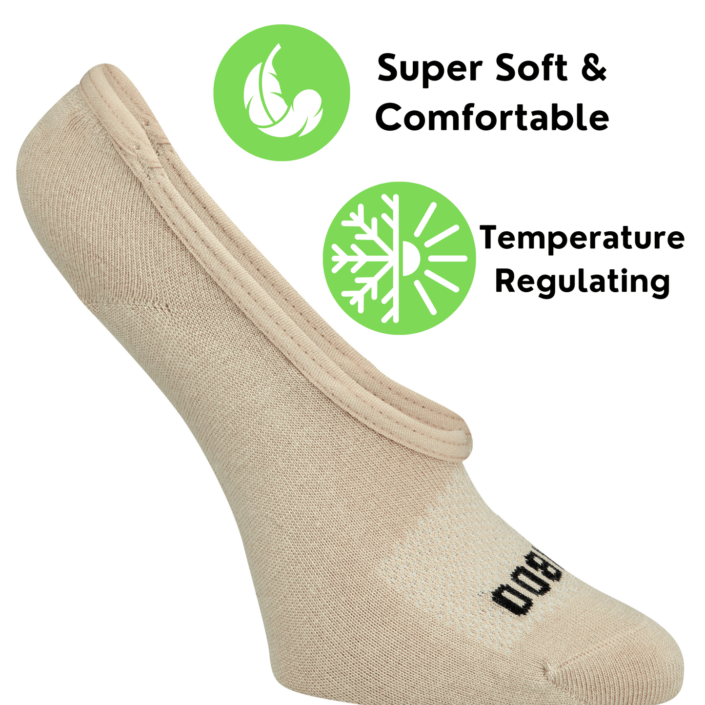 Chaussettes en rayonne de bambou coupées super basses de Bamboo Sports – Respirantes, évacuant l'humidité, anti-odeurs, 4 paires