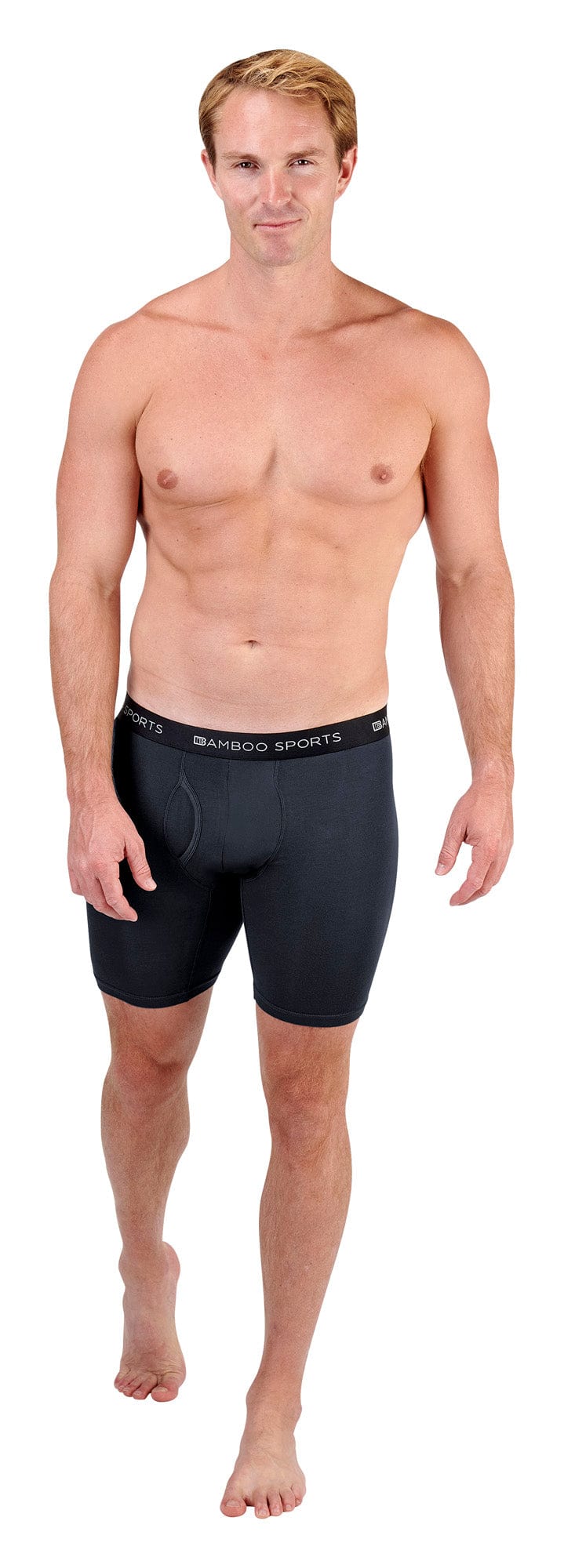 Caleçons boxeurs en rayonne de bambou pour hommes, entrejambe de 6 po - Paquet de 4