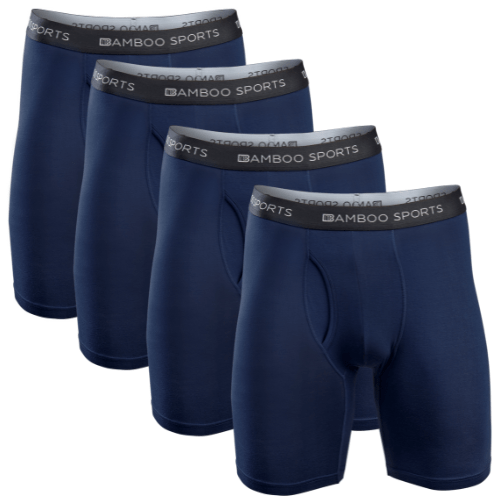 Caleçons boxeurs en rayonne de bambou pour hommes, entrejambe de 6 po - Paquet de 4