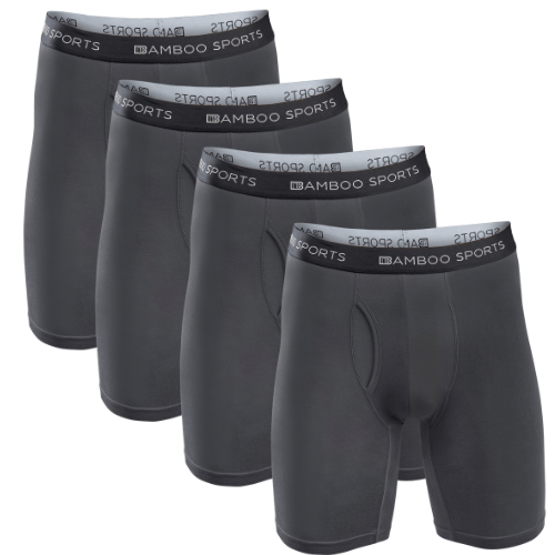 Caleçons boxeurs en rayonne de bambou pour hommes, entrejambe de 6 po - Paquet de 4