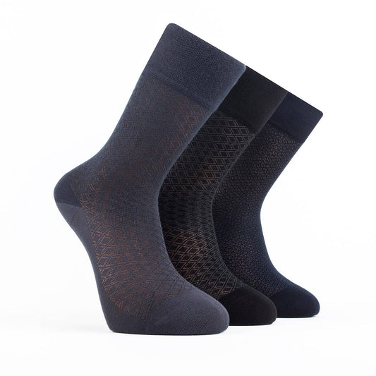 Chaussettes habillées et de costume légères en bambou pour homme - Lot de 3 - 509