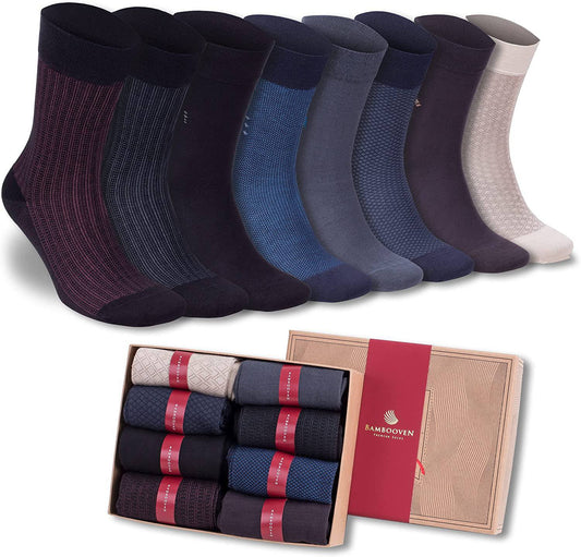 Chaussettes légères en bambou pour hommes – Lot de 8 | Anti-odeur, respirantes, confort premium - 543