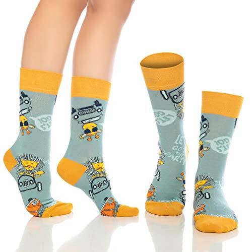 Chaussettes fantaisie amusantes pour hommes et femmes – Lot de 6 paires en coton coloré