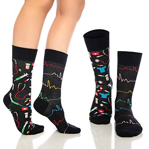Chaussettes fantaisie amusantes pour hommes et femmes – Lot de 6 paires en coton coloré
