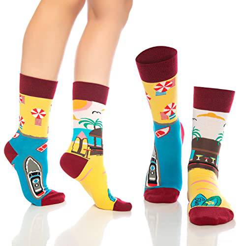 Chaussettes fantaisie amusantes pour hommes et femmes – Lot de 6 paires en coton coloré