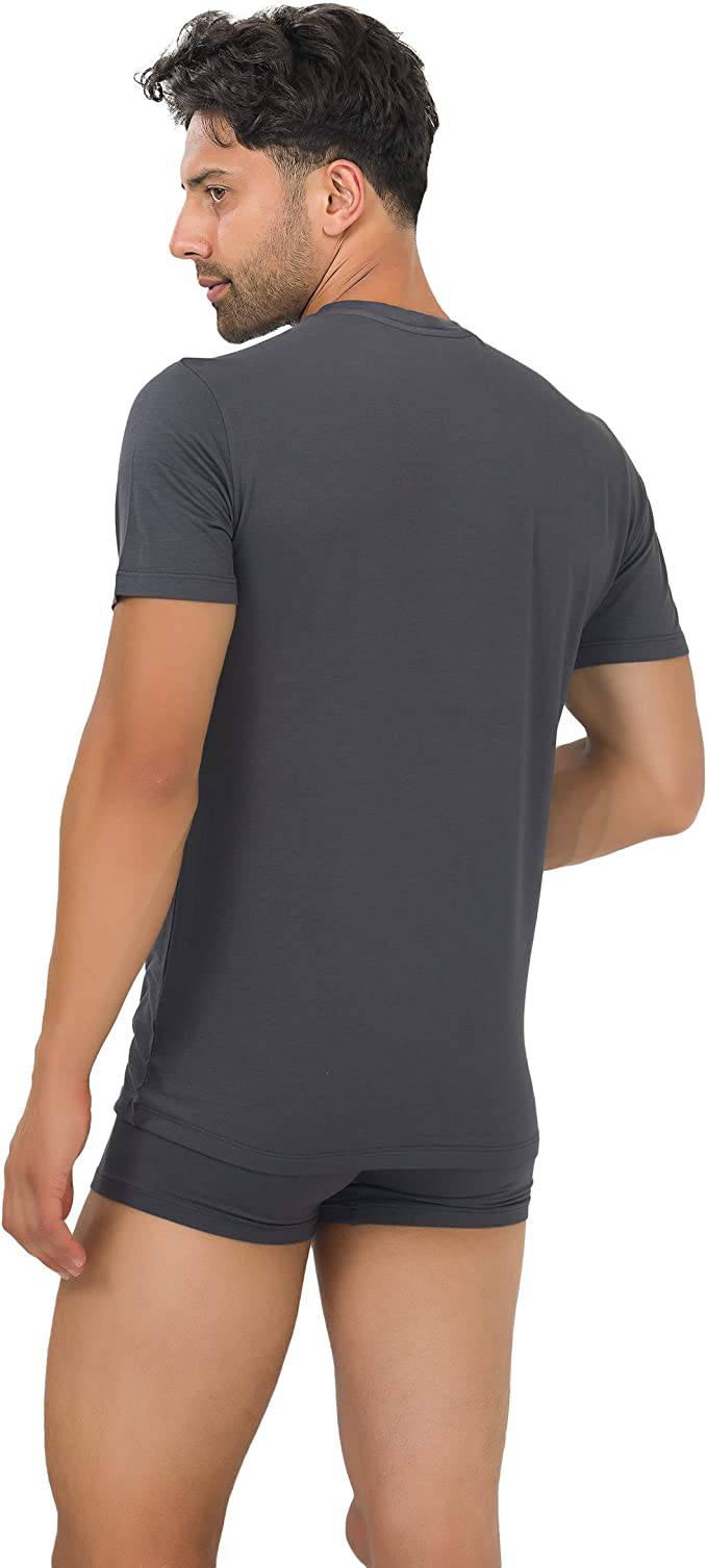 T-shirts de corps ras du cou en bambou pour hommes (lot de 3)