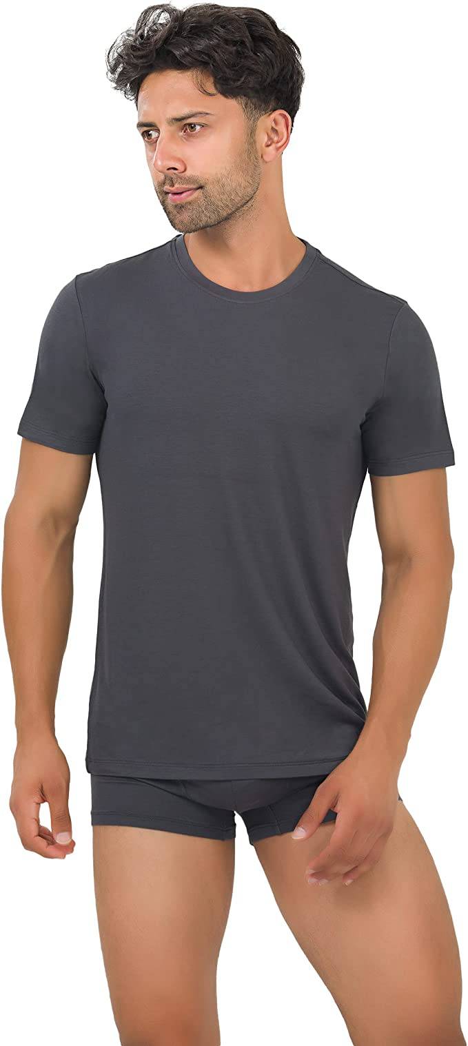 T-shirts de corps ras du cou en bambou pour hommes (lot de 3)