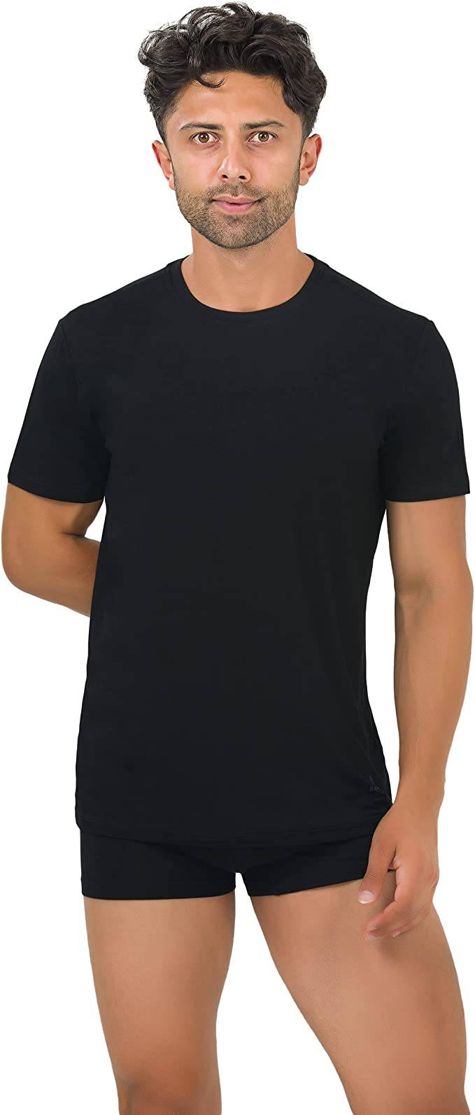 T-shirts de corps ras du cou en bambou pour hommes (lot de 3)