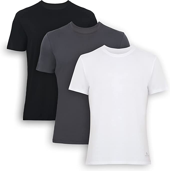 T-shirts de corps ras du cou en bambou pour hommes (lot de 3)