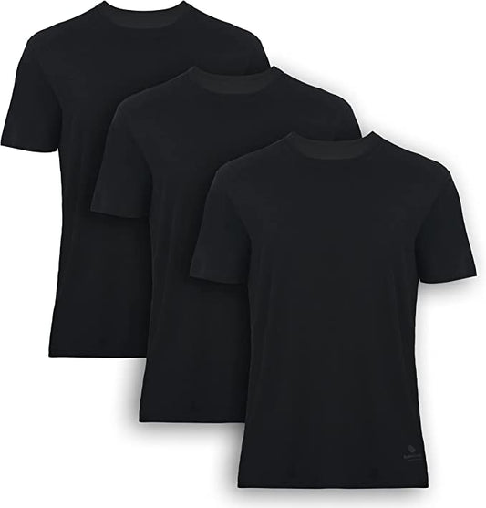 T-shirts de corps ras du cou en bambou pour hommes (lot de 3)