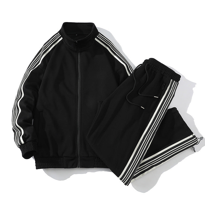 Trendy Straight Striped Sports Suit For Men