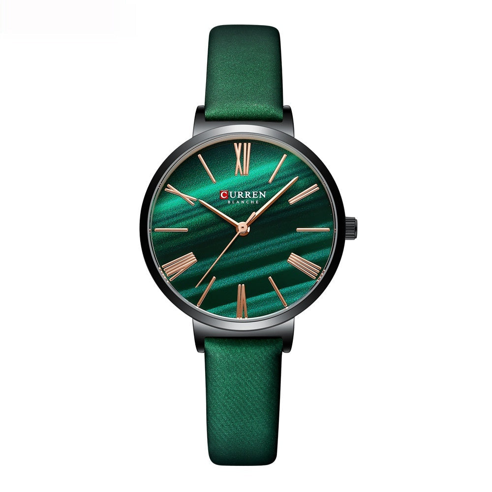 Womens Watch With A Small Dial And Leather Strap
