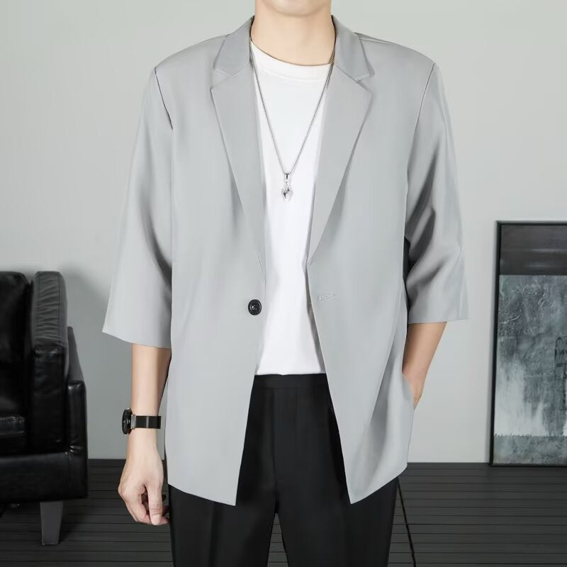 Five Quarter Sleeve Petite Blazer Hong Kong Style Trendy Brand Single Breasted Coat