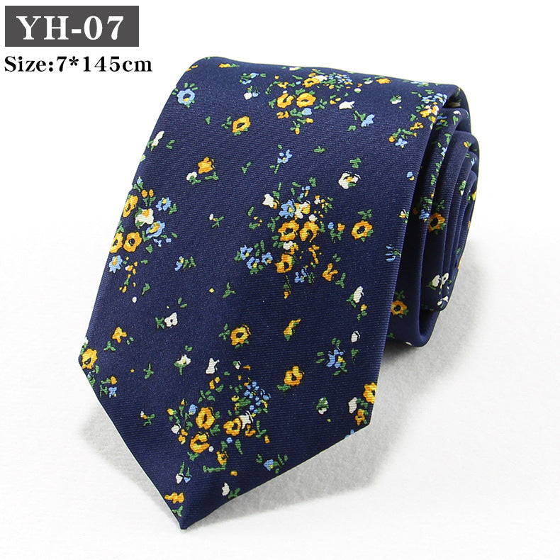 Korean-style Retro Hong Kong style Floral Casual Tie