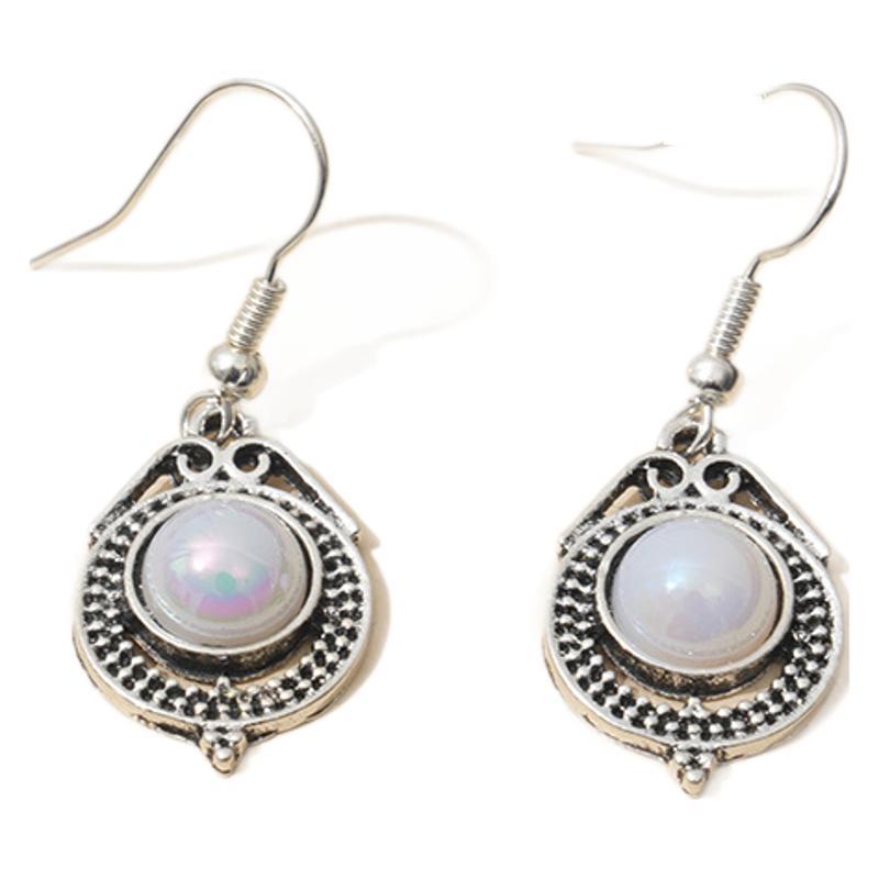Silver Womens Drop Earrings With A Rotating Droplet Design