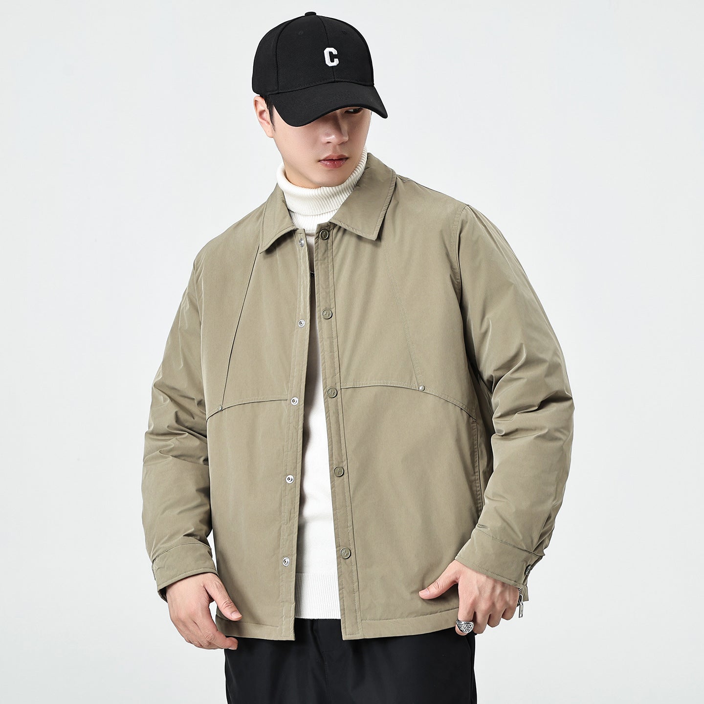 New Autumnwinter Mens Lapel Coatsimple And Warm