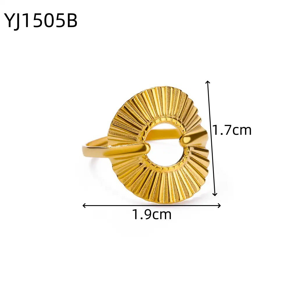 Irregular Geometric Stainless Steel Ring