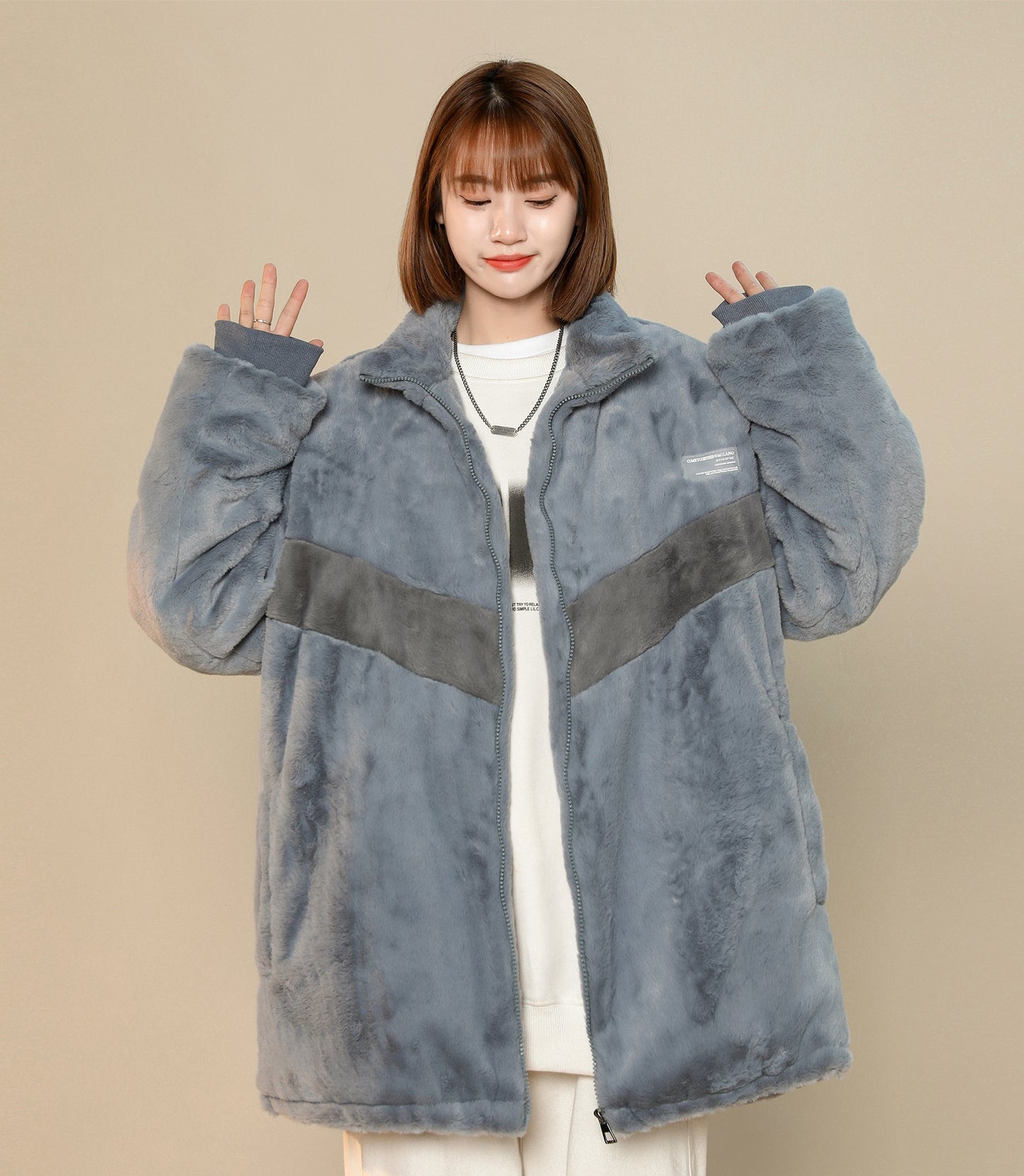 VX11 Pelz-Winterjacke für Damen
