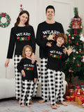 Long Sleeve Trousers Letter Printing Plaid Home Wear