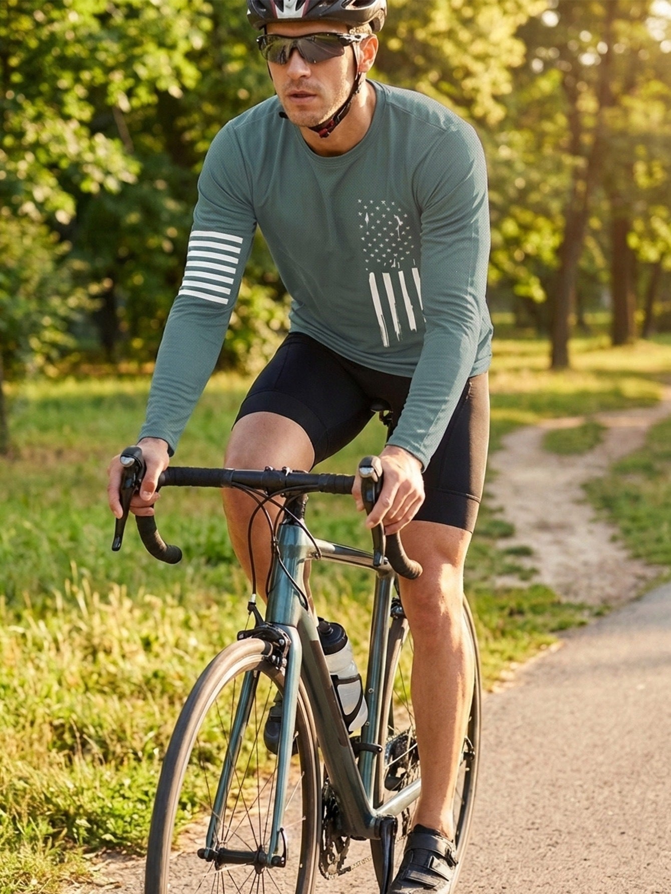 Mens Outdoor Casual Sporty Crew-neck Long-sleeve