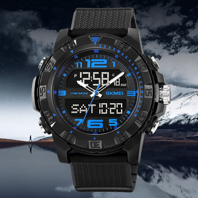 Dual Display Multifunctional Waterproof Electronic Watch Outdoor Sports