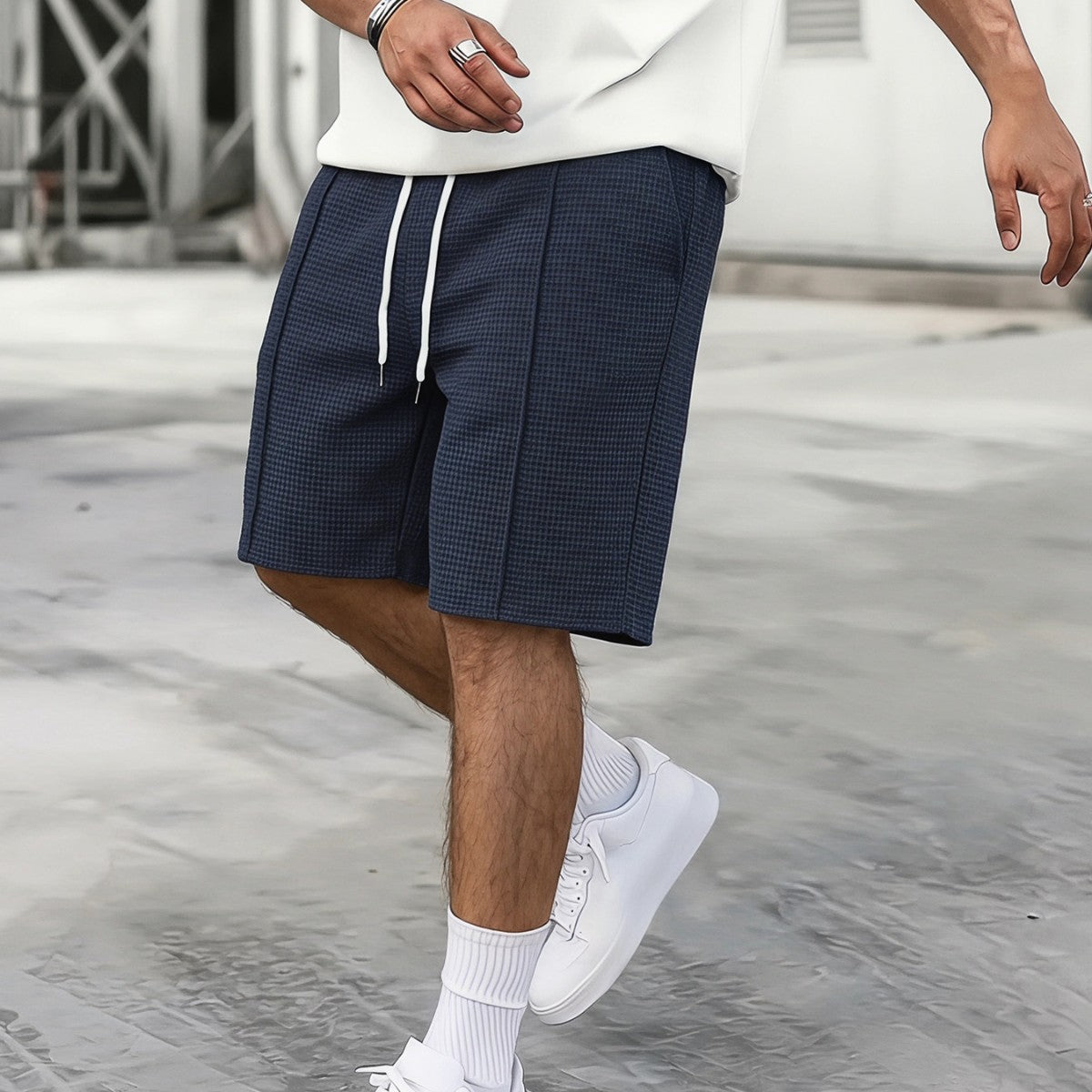 Mens Drawstring Loose-fit Athletic Shorts
