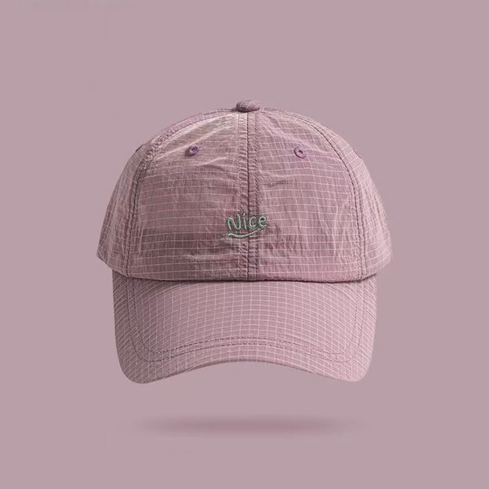Summer Women's Fine-check Embroidered Nice Letter Style Fashionable And Simple Baseball Cap, Suitable For Daily Commuting And School Wear, Versatile Soft-brimmed Hat