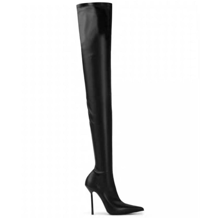 Fashionable Pointed-toe Stiletto Ultra-high-heeled Over-the-knee Plus-size Womens Boots