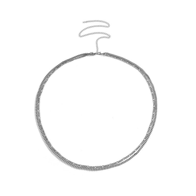 Twisted-link Double-layered Couple Waist Chain