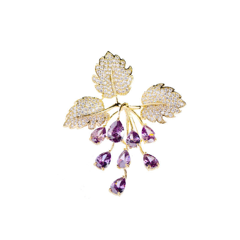 Fashionable And Elegant Grape Brooch Creative And Minimalist Pin