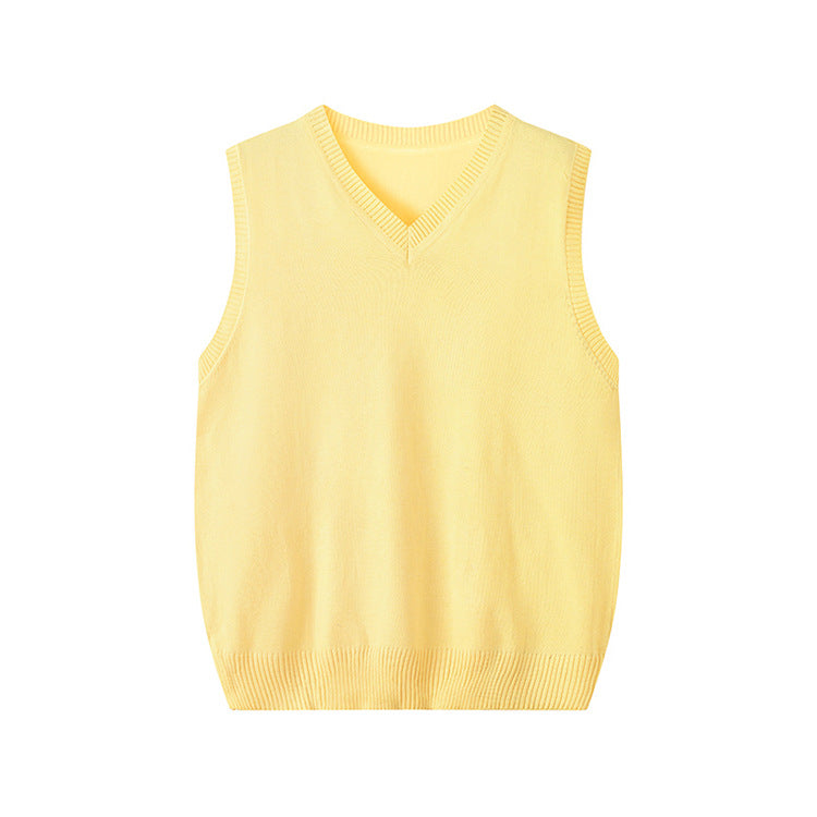 Fashionable V-neck Pullover Knit Vest For Early Spring