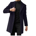 Mens Mid-length Long-sleeve Wool Coat Autumnwinter Wool Outerwear