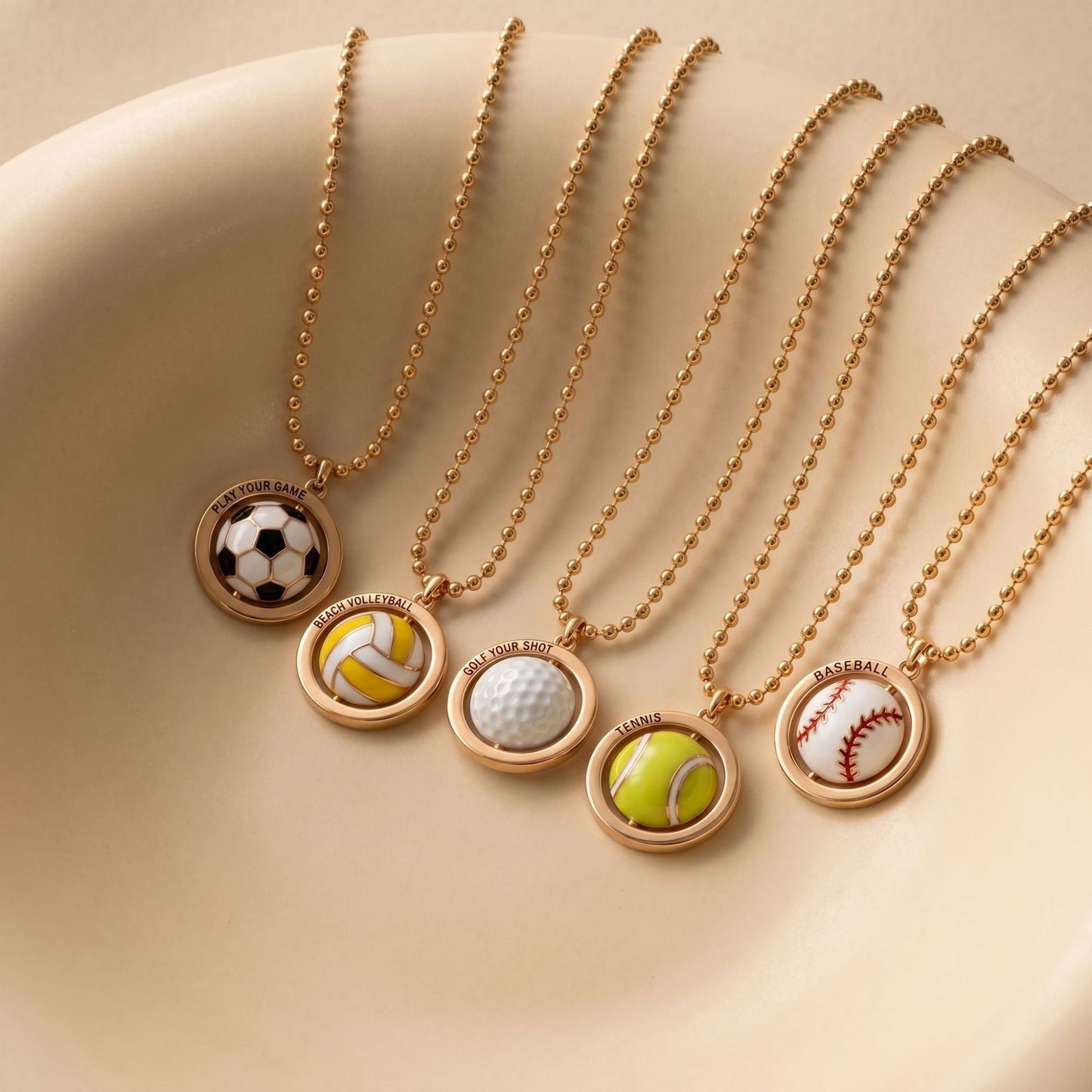 Football And Tennis Pendant Necklace For Women