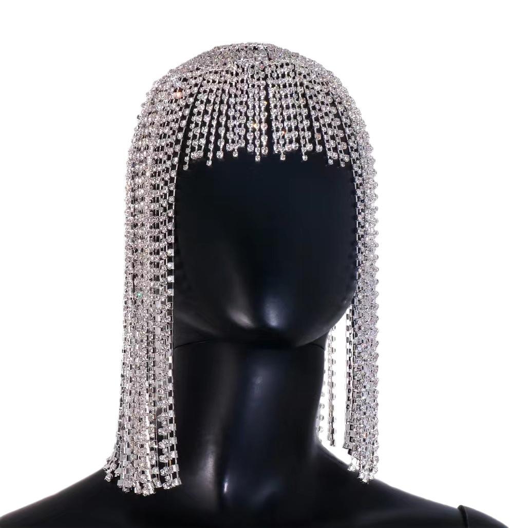 Bohemian Splendid Diamond Rhinestone Retro Ethnic Wind Length Fringed Headwear