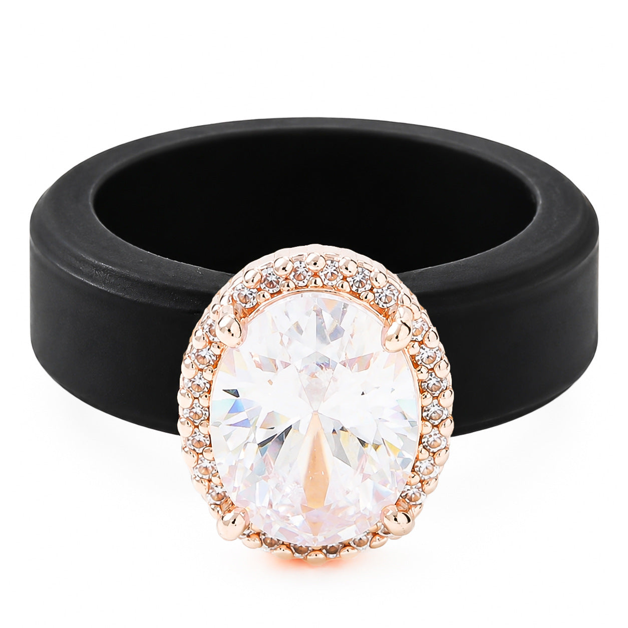 Niche Silicone Ring With Zircon Inlays