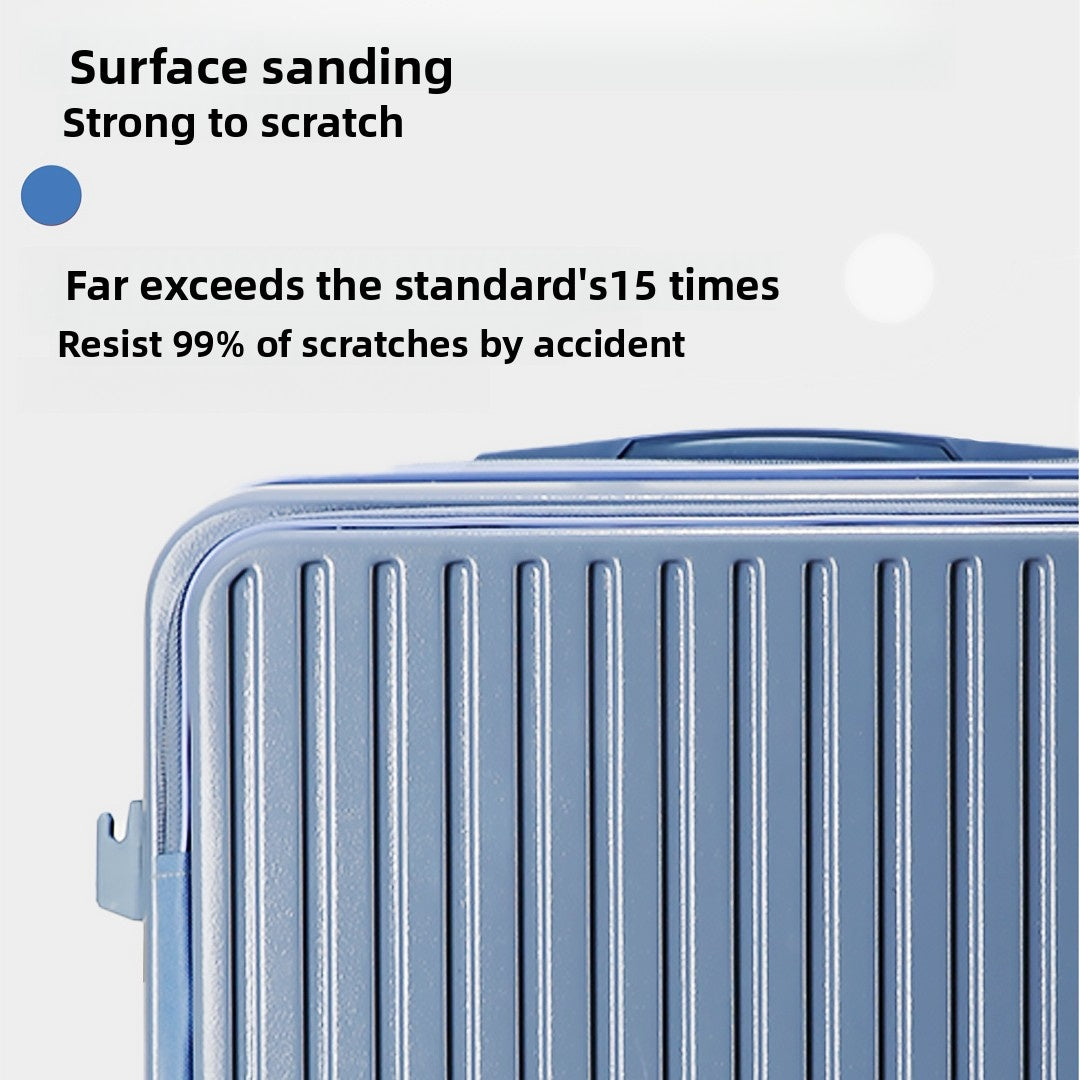 Front Opening Expandable Carry On Luggage, Large And Medium Sized Cabin Bag, Made Of Alloy Material, TSA Lock, USB Charging Port, Foldable Cup Holder