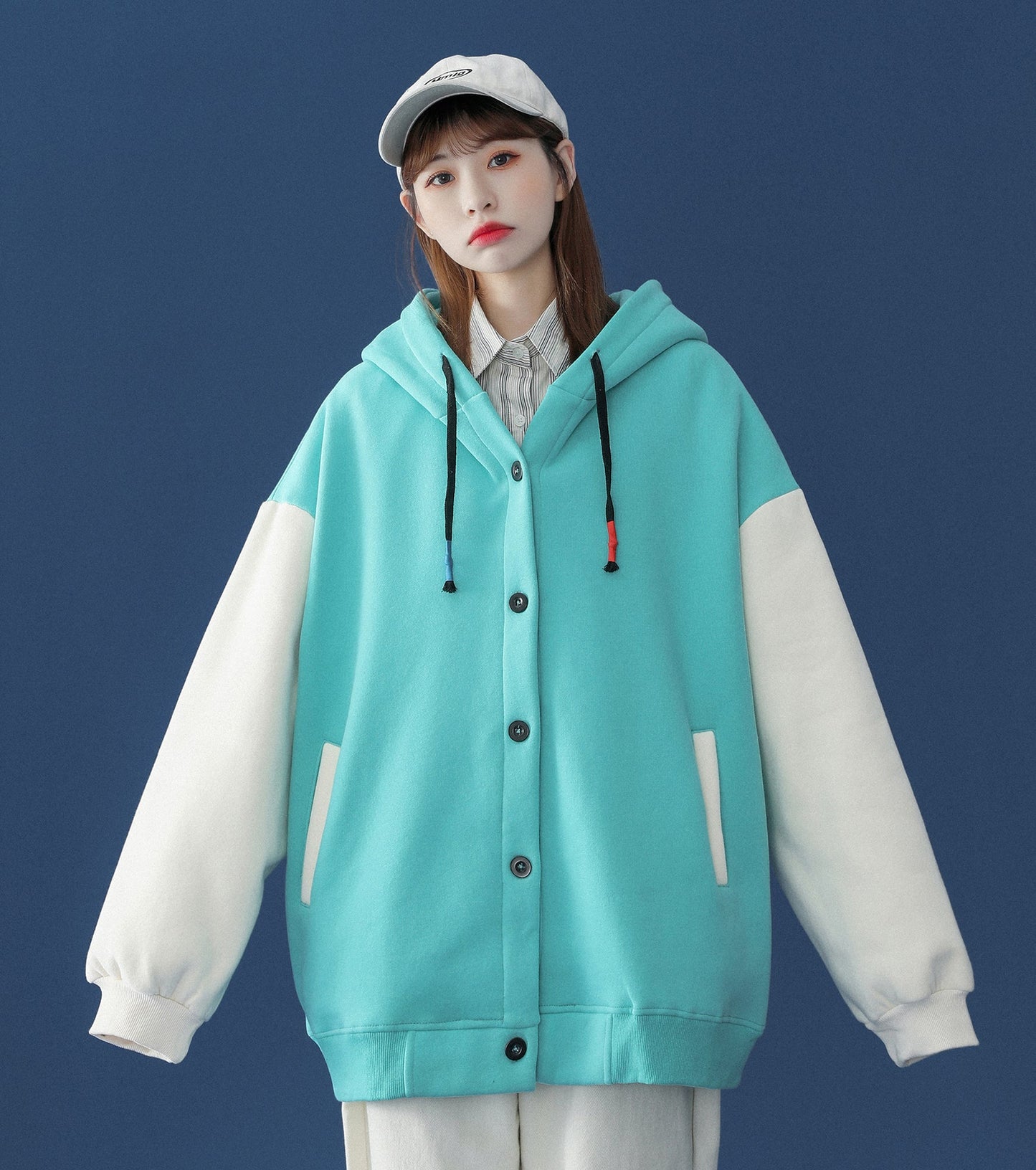 Veste décontractée patchwork 1104 pour femme