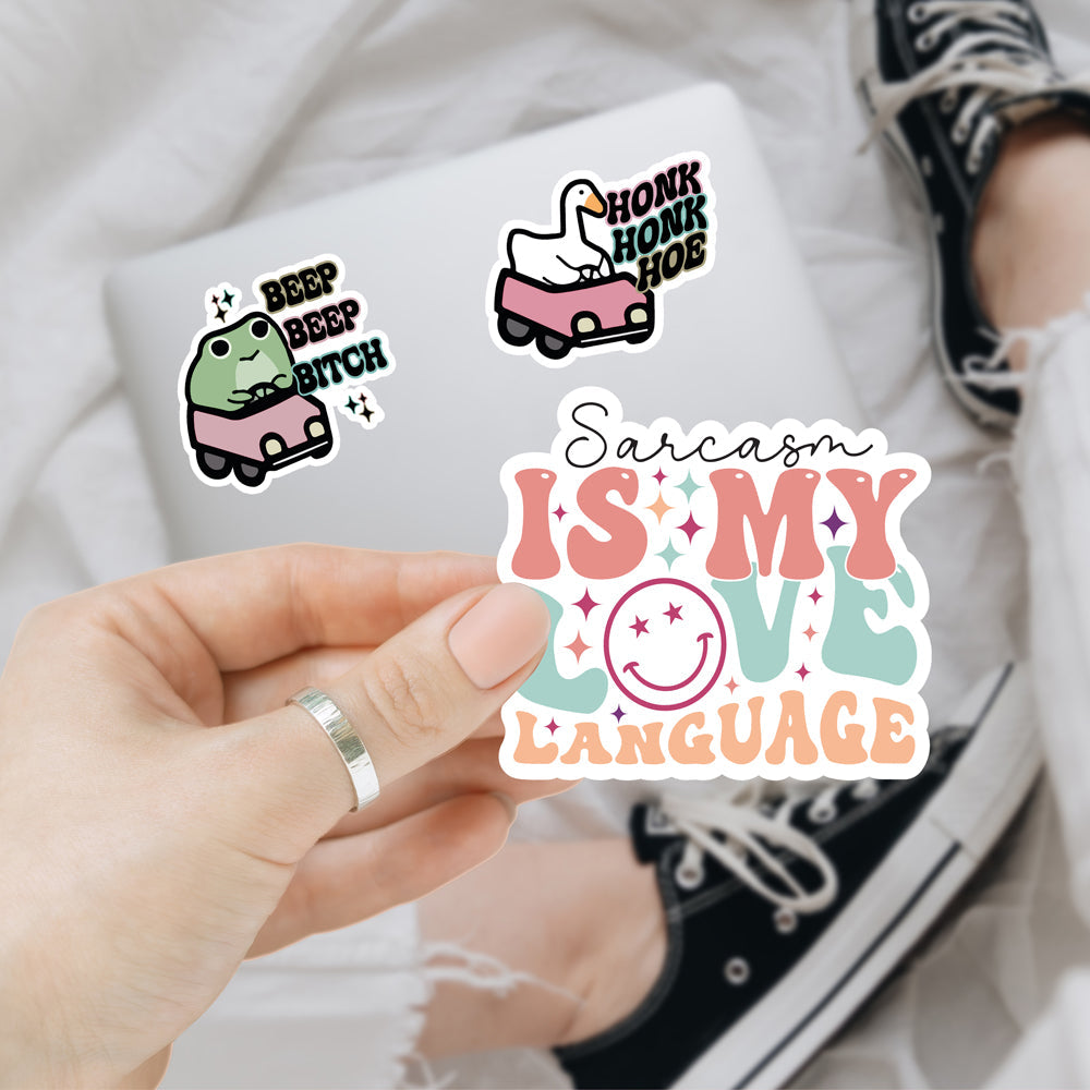 Sarcasm Vinyl Sticker Pack For Water Bottles Mugs Luggage Journals Durable Weatherproof