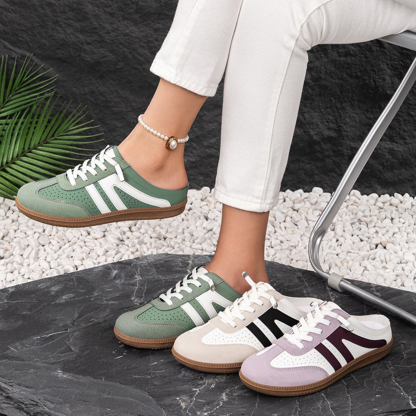 Casual Breathable And Comfortable Slip-on Half-slipper Sneakers