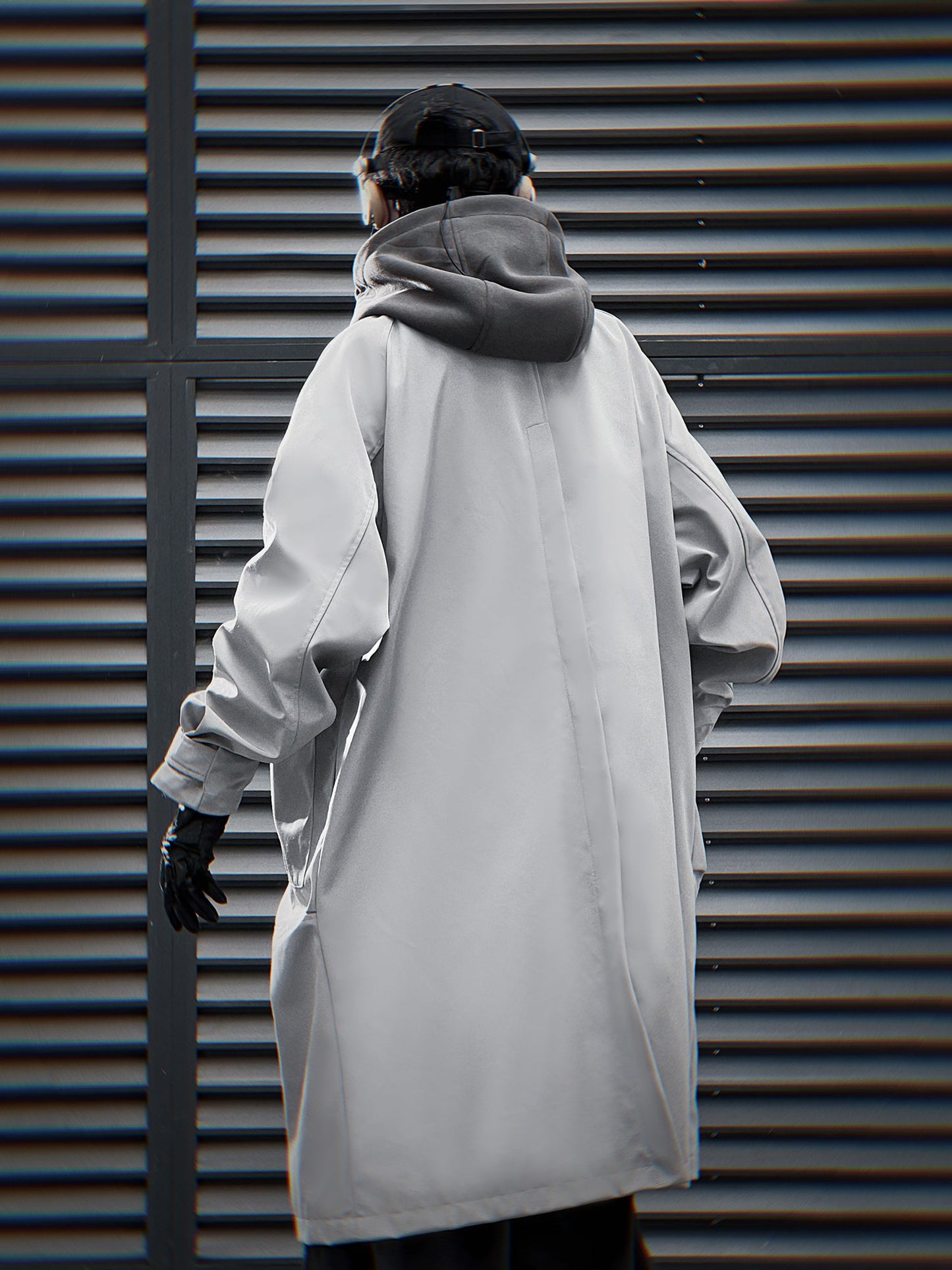 HiJ36 Grey Urban Trench Coat