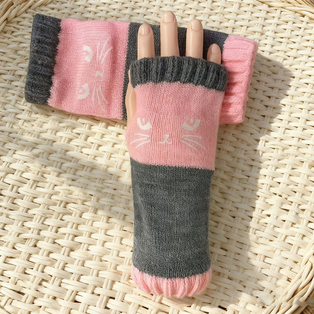 New Autumnwinter Stylish And Warm Patchwork Embroidered Gloves