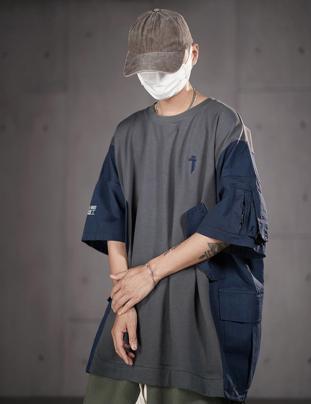 HiT38 Double Patchwork T-shirt I-Tech