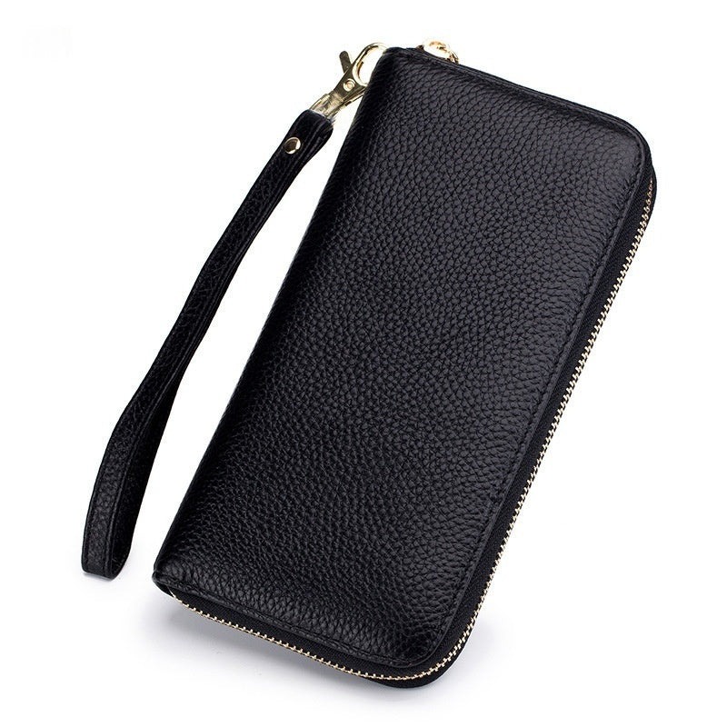 Tassel Top-grain Leather Zippered Womens Wallet