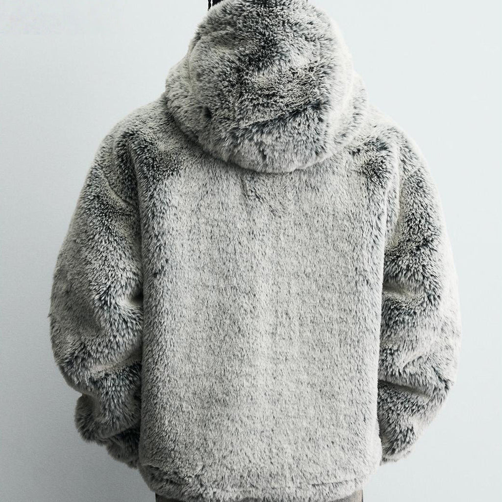 Hooded Faux Fur Jacket Coat