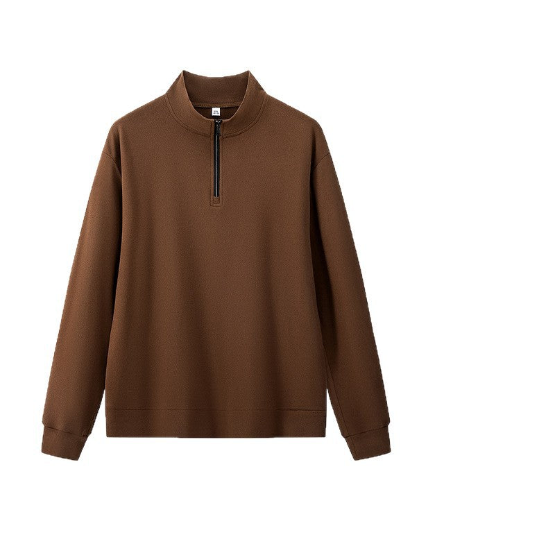 Mens Sweater Trendy All Match Casual Long Sleeve T Shirt Lapel Base Layer