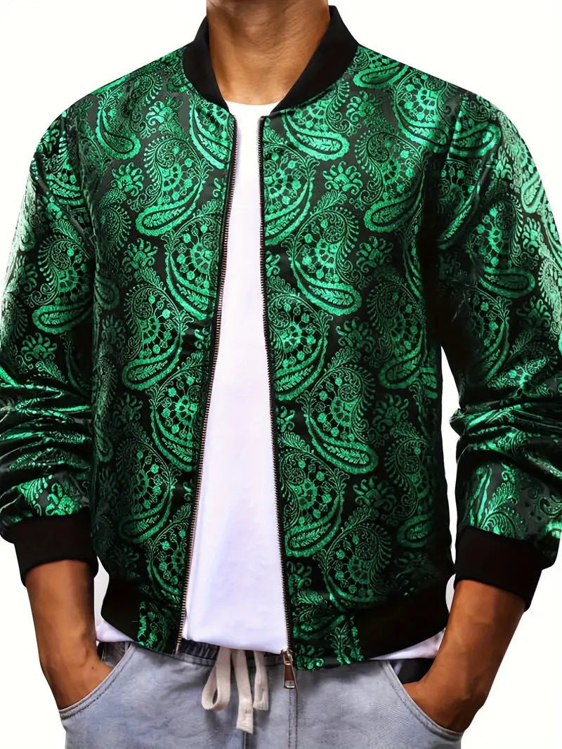 Mens Stylish Trendy Jacket With A Stand-up Collar